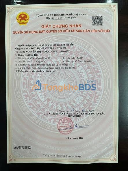 Đất nền An Lão, Hải Phòng - 340m² gần KCN Chiến Thắng, giá tốt