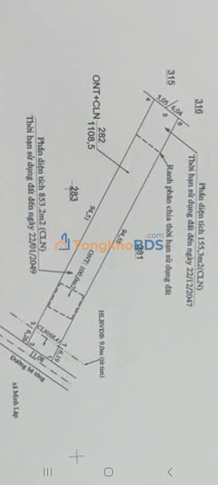 Đất nền Chơn Thành 1034m² (100m² thổ cư) - Giá ngộp chỉ 8xx triệu
