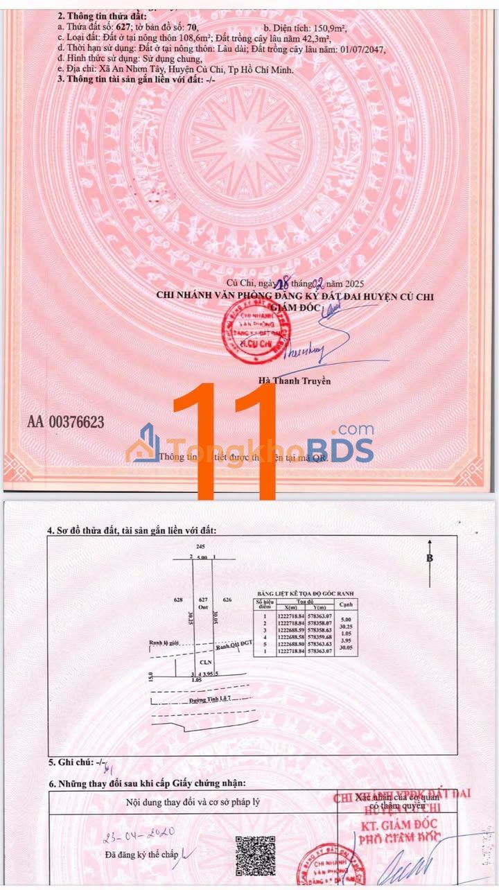 Đất Mặt Tiền TL7 Củ Chi 150m² - Giá Tốt 2 Tỷ, Hoàn Công Ngay!