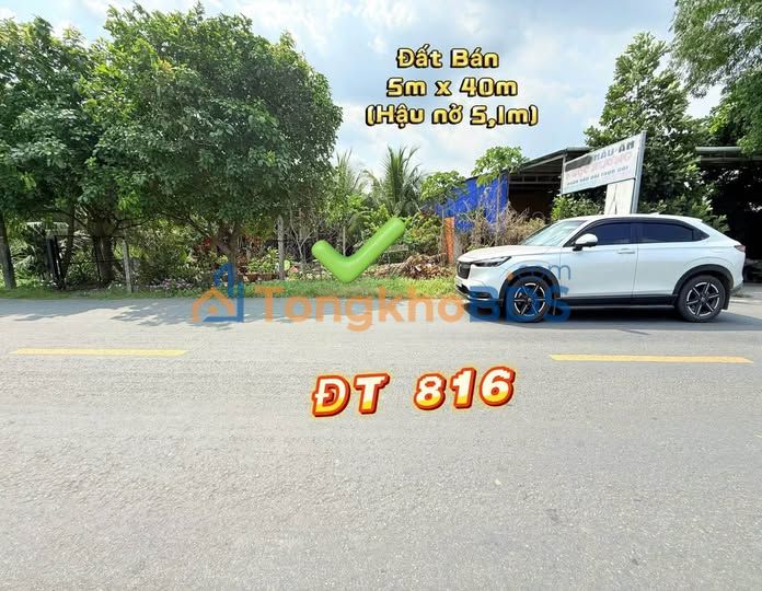 Đất thổ cư 200m² MT816 Bến Lức - Kinh doanh đa ngành nghề, giá 2.19 tỷ