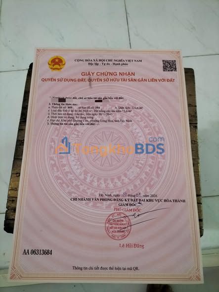 Bán đất 125m² hẻm 13 Trường Hòa, Tây Ninh - Sổ đỏ 370 triệu