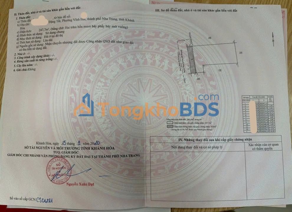 Bán Đất Vĩnh Hải Nha Trang 247.7m² - Hẻm Ô Tô Đặng Tất - Sổ Hồng