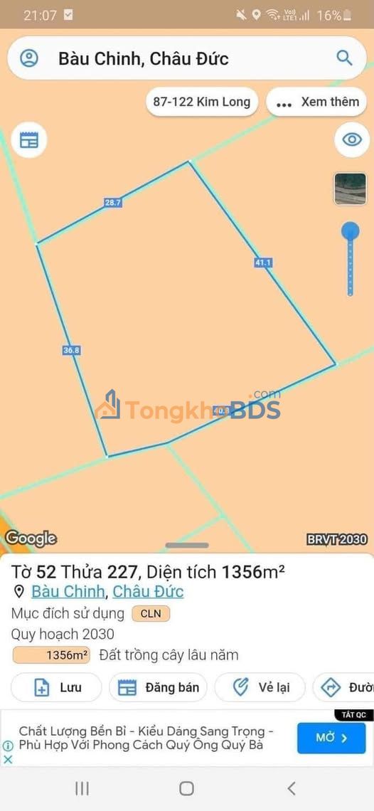 Bán Gấp Đất Vườn 1440m² Bàu Chinh, Châu Đức - Sẵn Sàng Đầu Tư