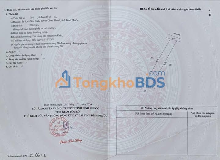 Bán Đất Nền 1000m² Chơn Thành, Bình Phước - Gần KCN Nha Bích, QL14 Giá 470 Triệu