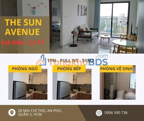 Căn hộ The Sun Avenue 51m² (1PN) giá 2.5 tỷ - Sống tiện nghi ngay trung tâm