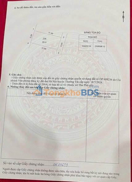 Đất nền Thường Tín 60m² - Sổ đỏ sẵn sàng, gần chợ Vĩnh Lộc