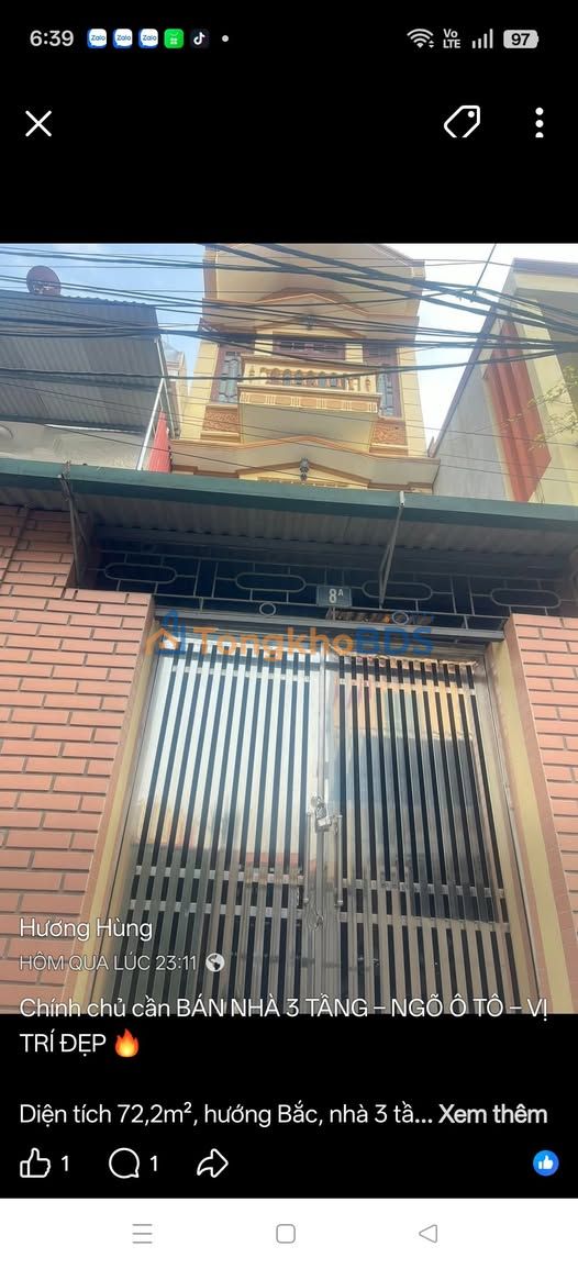 Nhà 3 Tầng Ngõ Ô Tô Vĩnh Trại Lạng Sơn - 72m² - Sẵn Sàng Ở Ngay