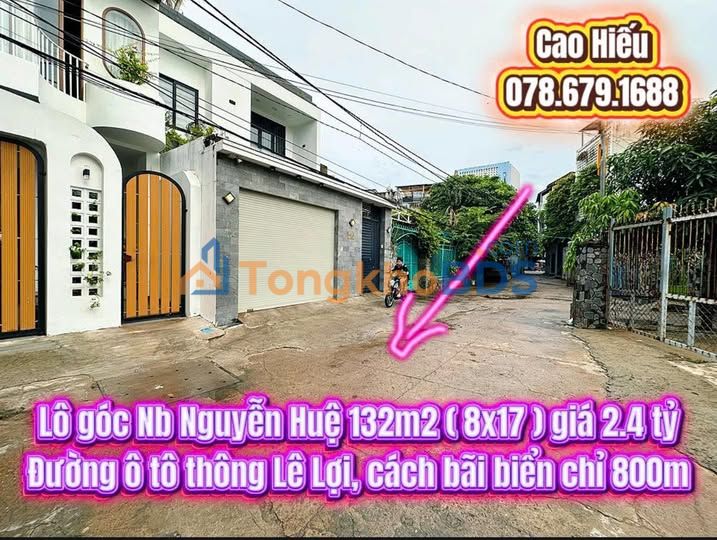 Đất Nền Góc Mặt Tiền Lê Lợi, Tuy Hoà 132m² - Chỉ 2.4 Tỷ