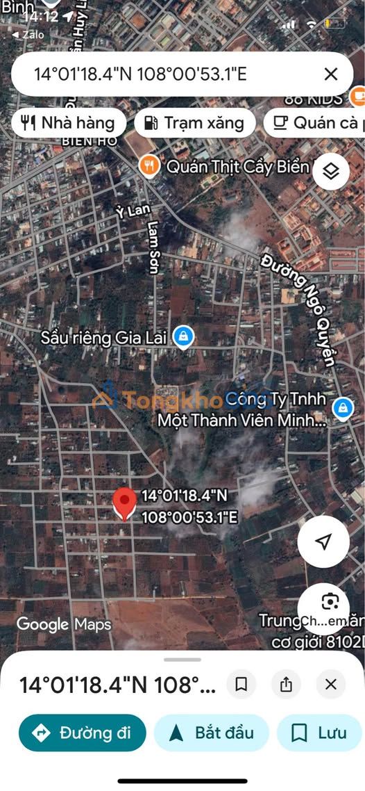 Bán đất Biển Hồ, Pleiku 125m² (5x25m) - Hướng Nam, Giá chỉ 3xx triệu