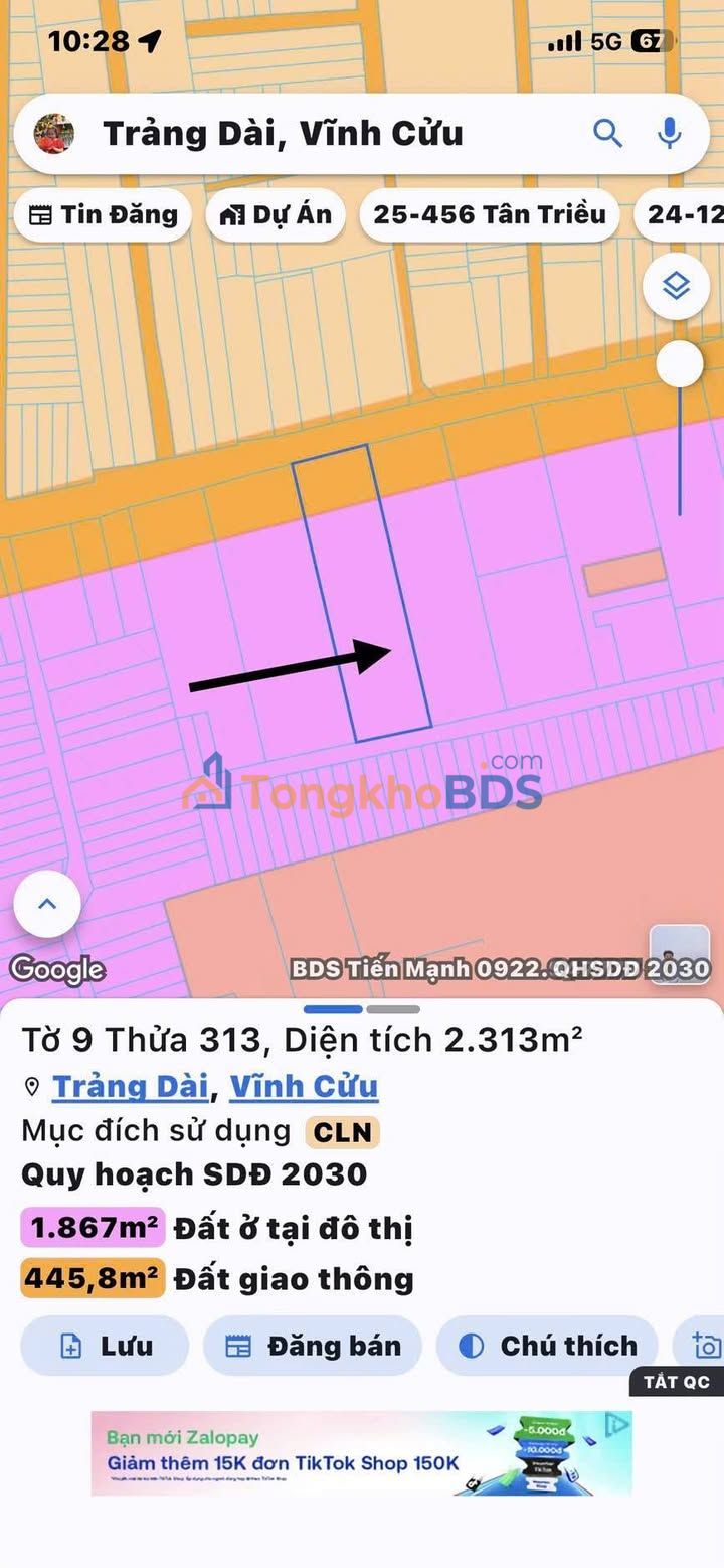 Đất nền Trảng Dài Biên Hòa 125m² 750 triệu - Sổ đỏ