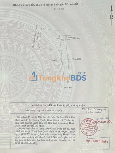 Đất nền Thuận An D5 200m² giá 3 tỷ - Sổ đỏ chính chủ