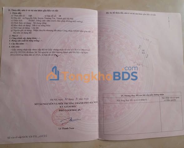 Đất Thường Tín 59m² - Ô tô vào tận đất, Sổ đỏ sẵn sàng