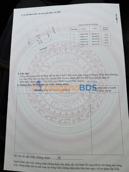 Đất đấu giá Đại Xuyên, Phú Xuyên 97.9m² - Sổ đỏ chính chủ, giá mềm