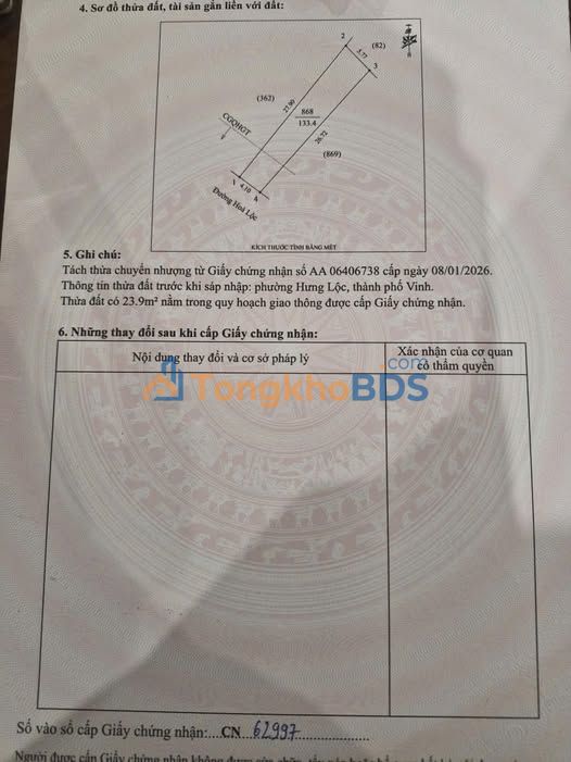 Bán Đất Mặt Tiền Hoàng Tá Thốn Kéo Dài Vinh 133.4m² Giá Tốt