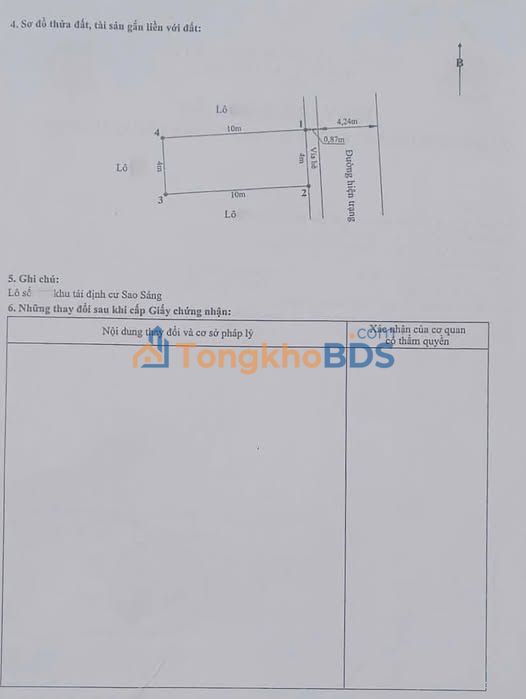 Đất TĐC Sao Sáng 40m² - Sổ Đỏ Sang Tên - Giá 3.64 Tỷ