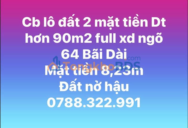 Đất nền 2 mặt tiền Bãi Dài, Uông Bí - 94m², giá 1.5 tỷ, gần phố đi bộ