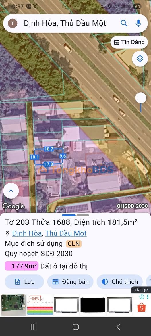 Đất Thổ Cư 100m² Mặt Tiền Mỹ Phước Tân Vạn, Bình Dương - Giá Tốt 3 Tỷ