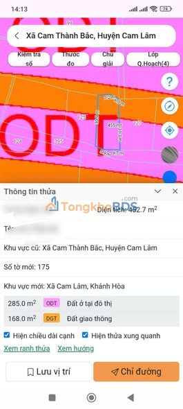 Đất nền Cam Thành Nam Cam Ranh 450m² 186 triệu - Sổ đỏ chính chủ