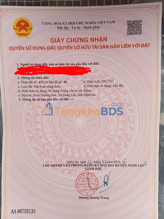 Đất Nền Nghi Trường - 109m² - Sổ Đỏ Sẵn Sàng - Giá Chỉ 1.0x Tỷ