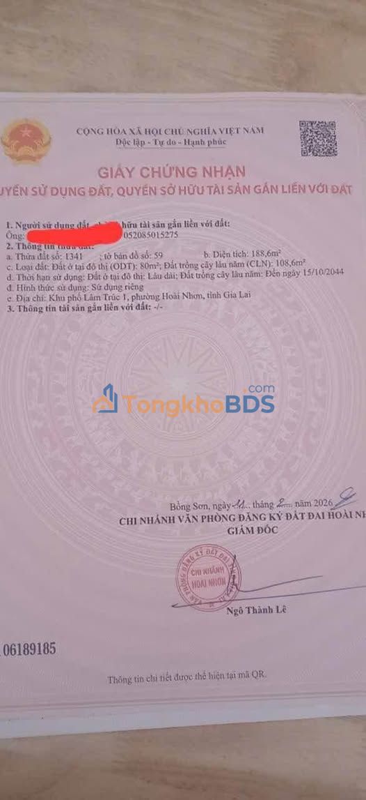 Đất Nền Hoài Nhơn 189m² Giá Tốt - Sổ Đỏ Rõ Ràng