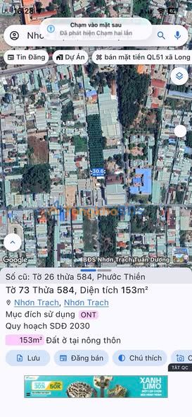 Đất Nền Thổ Cư Nhơn Trạch 153m² Sổ Hồng Riêng, Giá Tốt