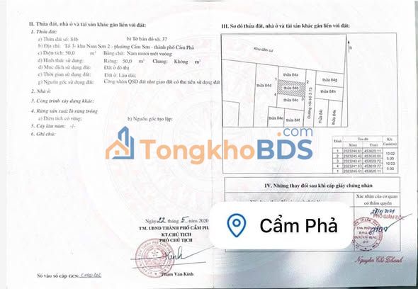 Đất Cẩm Đông Cẩm Phả 50m² 8xx-9xx triệu Sổ đỏ chính chủ