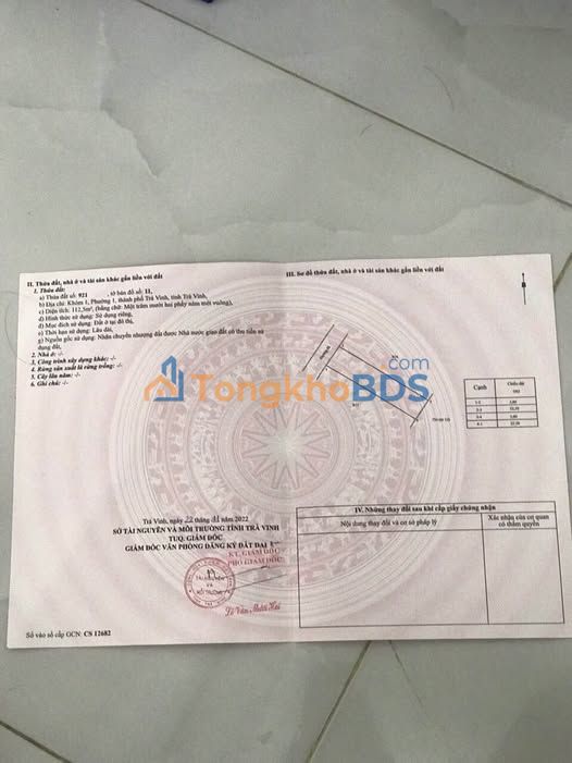 Đất Trà Vinh 112m² Thổ cư 100% - 880 Triệu, Gần Võ Văn Kiệt