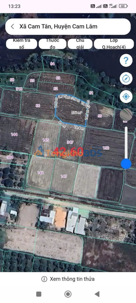 Bán Đất Lúa Cam Tân 553m² - Sổ Đỏ Sẵn Sàng - Giá Đầu Tư 150 Triệu