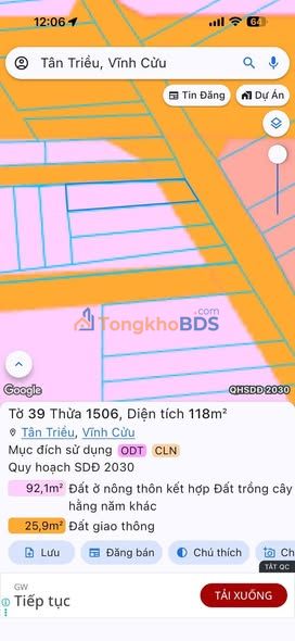 Đất Nền Mặt Tiền Kinh Doanh Trục 16 Vĩnh Cửu - 115m² Sổ Riêng