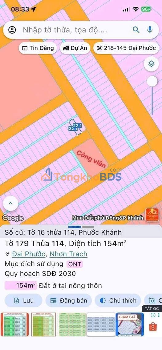 Đất nền Nhơn Trạch 175m² giá 3.6 tỷ - Sổ đỏ chính chủ