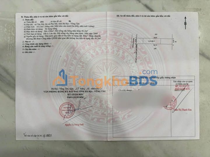 Đất Nền 163.5m² Sổ Riêng Tân Hải, TP. Phú Mỹ - Giá Tốt