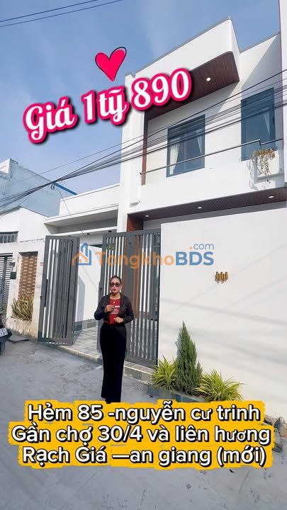 Nhà Mới Hoàn Thiện, Hẻm 85 Nguyễn Cư Trinh, Rạch Giá - 75m², 1.89 Tỷ