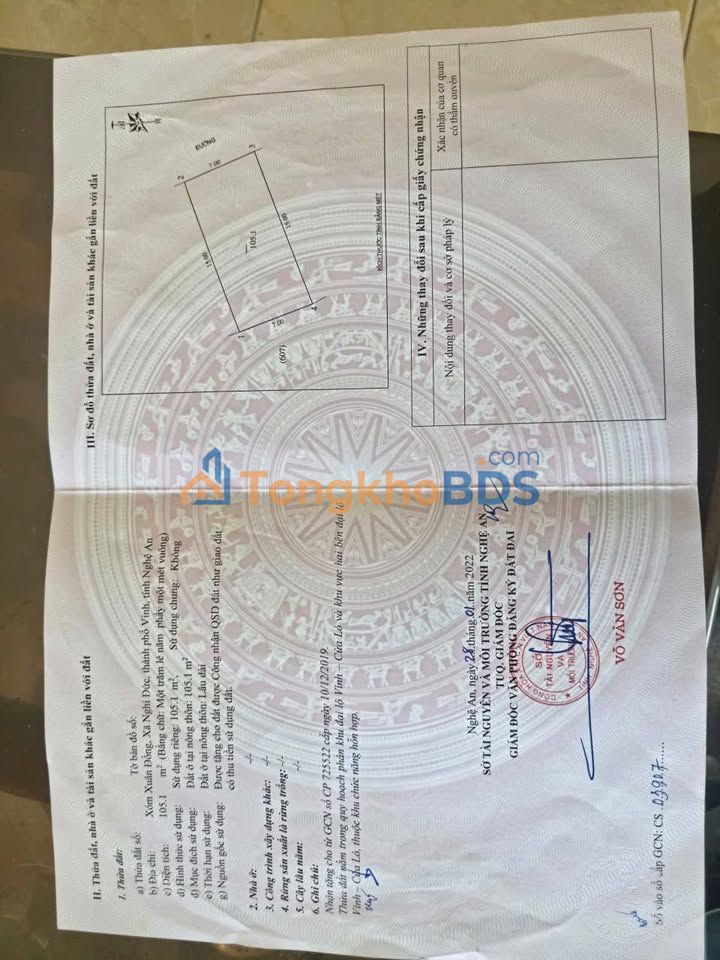 Đất Xuân Đồng – Vinh 105m² Sổ hồng chính chủ - Giá 2.83 tỷ