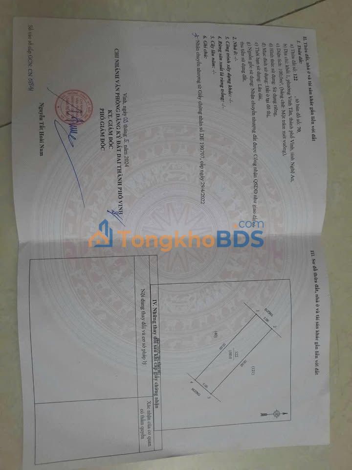 Đất Nền Vinh 100m² - Lối 3 Trần Đình San, Ô Tô Tránh Nhau