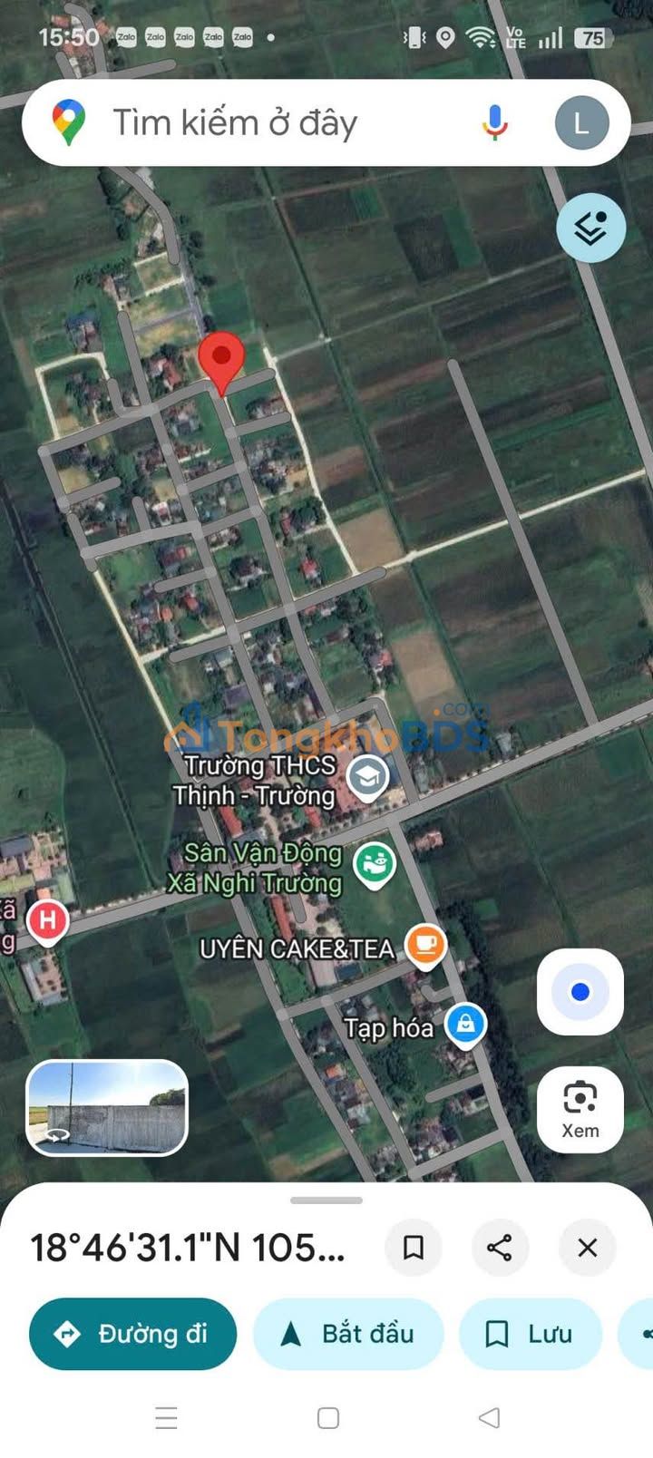 Đất Nghi Trường 101m² full thổ cư - Mặt tiền 5m đường 6m giá 1.35 tỷ