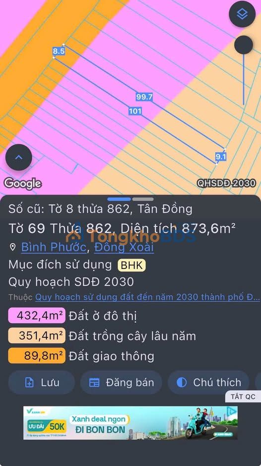 Đất Nền Mặt Tiền Trục Chính Anh Thư, Đồng Xoài - 850m² Giá 1.2 Tỷ