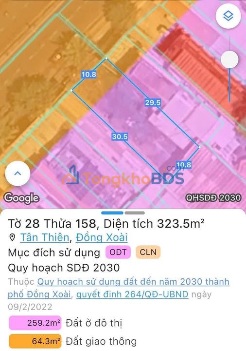 Đất Nền 259m² Thổ Cư Sổ Hồng Sẵn Sàng - Đồng Xoài, Bình Phước