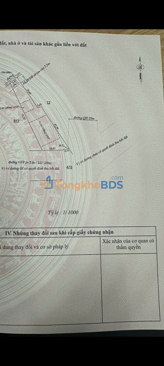 Đất Sào Mặt Tiền Võ Văn Tần, Đồng Xoài - 1259m² Giá 4.1 Tỷ