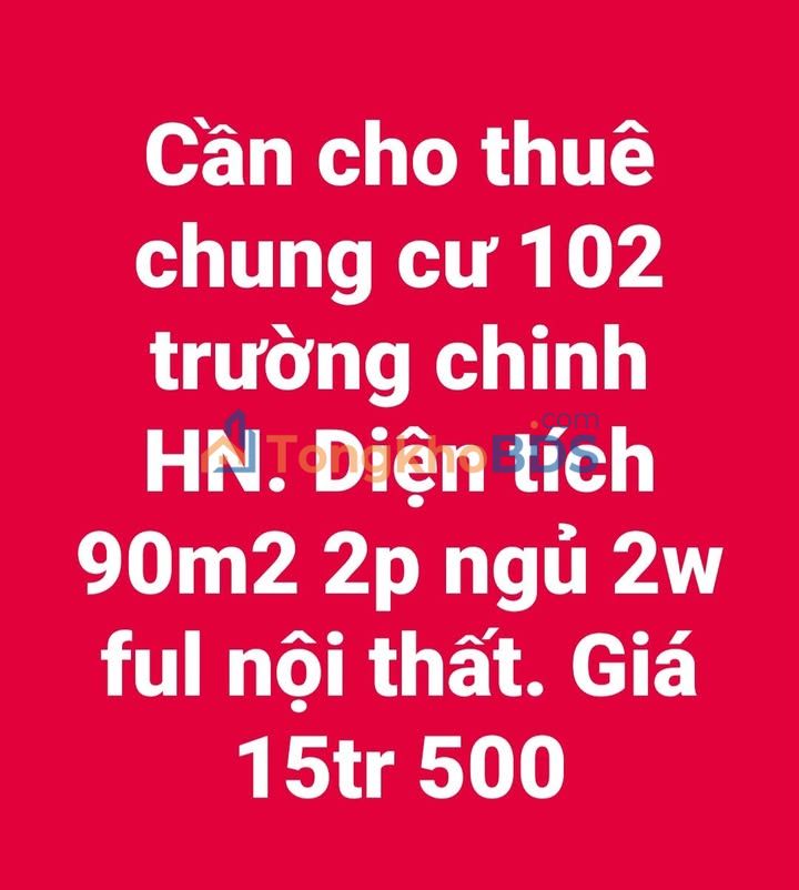 Cho thuê Căn hộ HH1 Nam Từ Liêm 90m² - Full nội thất, Giá 15.5 triệu