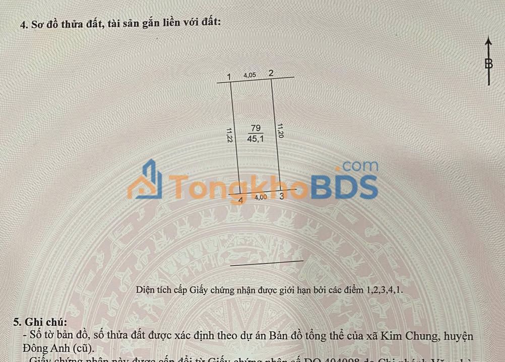 Đất nền Kim Chung, Đông Anh 45m² - Sổ đỏ, ô tô tránh, nở hậu hút lộc