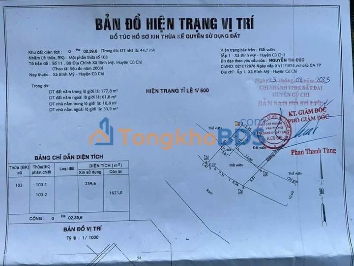 Đất Ấp 1 Bình Mỹ 239m² 1,5 tỷ - Sổ hồng chính chủ