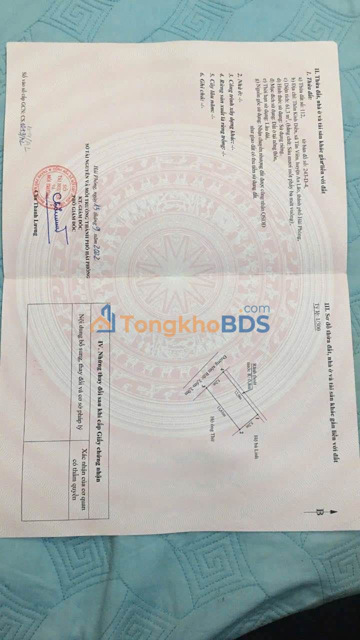 Đất nền An Lão 62m² - Sổ đỏ chính chủ, giá đầu tư