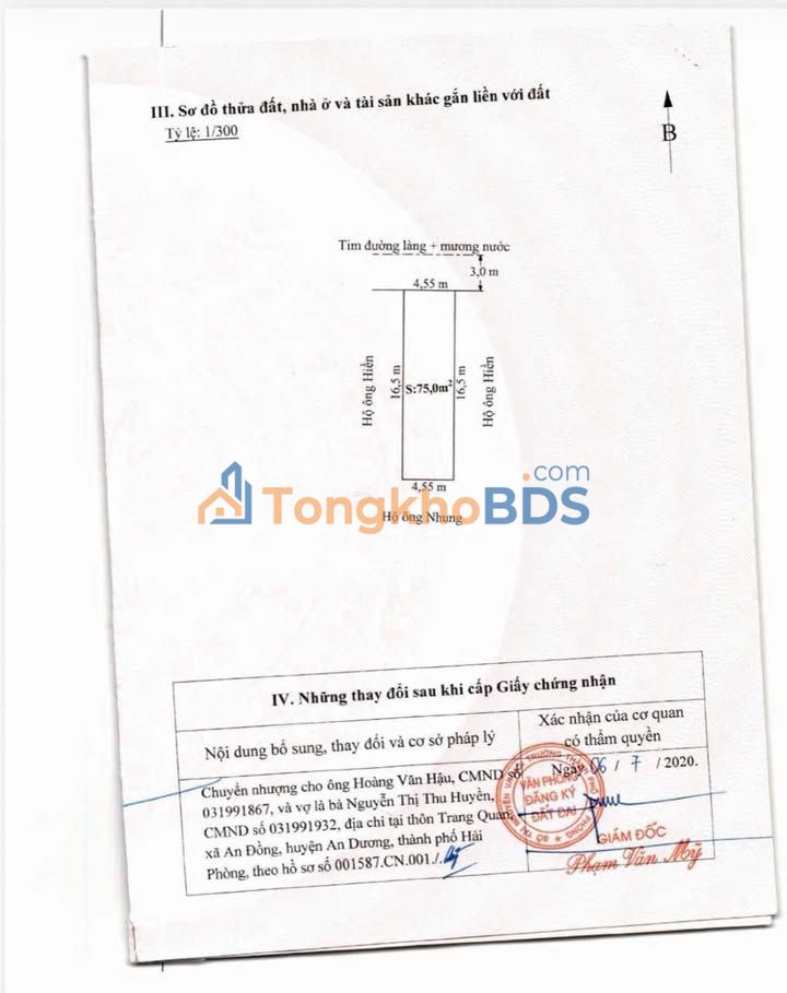 Bán Đất 75m² Mặt Tiền Máng Vĩnh Khê, Hải Phòng - Giá 4.55 Tỷ