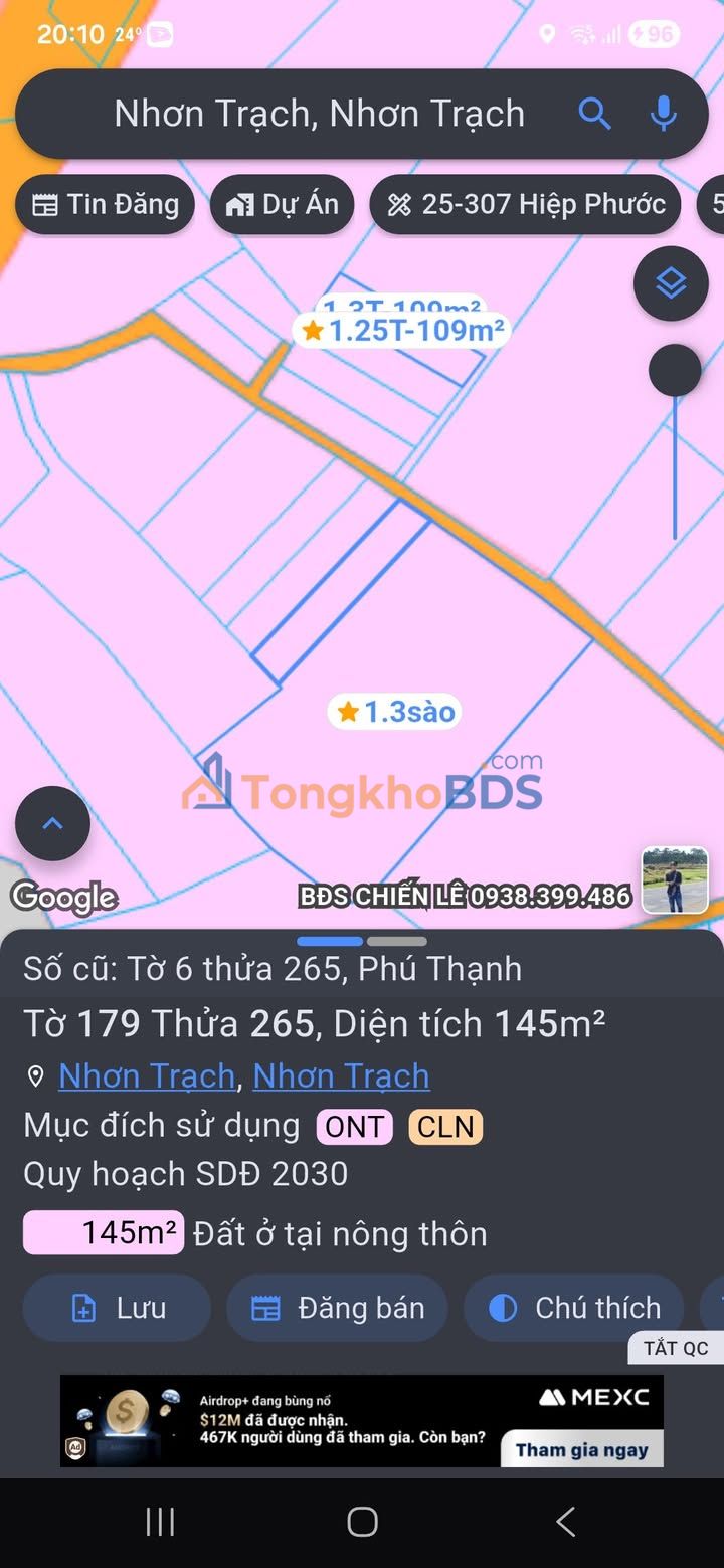 Đất Nền Nhơn Trạch 140m² - Sổ Hồng Riêng, Sát Vành Đai 3, Giá 2 Tỷ