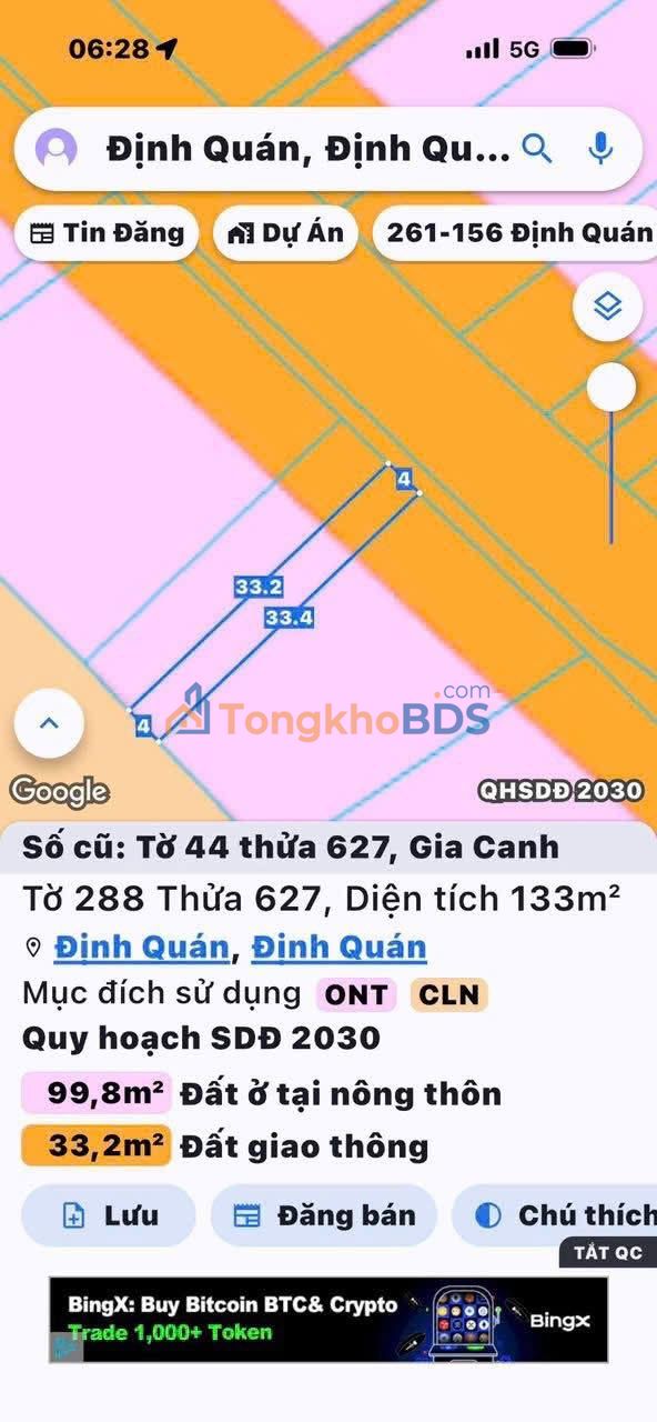 Đất Nền Đồng Nai 133m² Full Thổ Cư - Sổ Hồng Riêng 580 Triệu