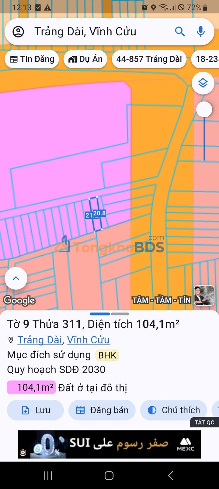 Bán Gấp Đất Sổ Riêng 105m² Gần Chợ Ngã Tư Cây Sung, Biên Hòa