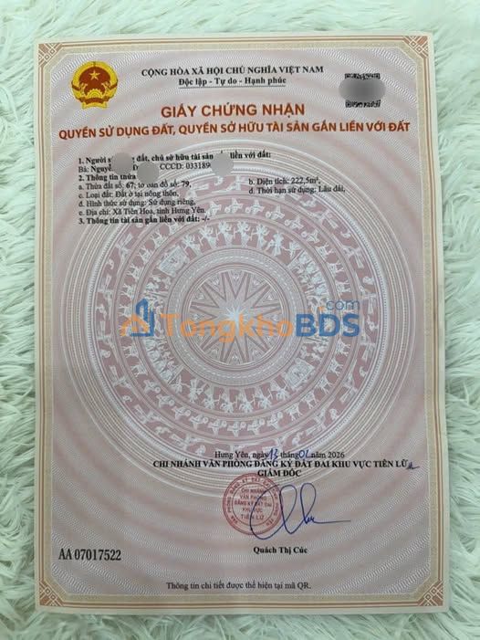 Đất Nền Tiên Lữ, Hưng Yên - 199m² Giá Tốt, Sổ Hồng Riêng