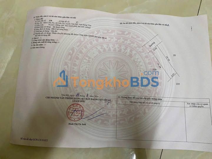 Bán đất Liêu Xá, Yên Mỹ, Hưng Yên - 60m² giá 1.3 tỷ, gần KCN Thăng Long 2