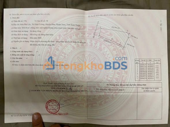 Bán Gấp Đất Vườn Hàm Cường 3600m² - Giá Chỉ 268 Triệu, Sổ Hồng Sẵn