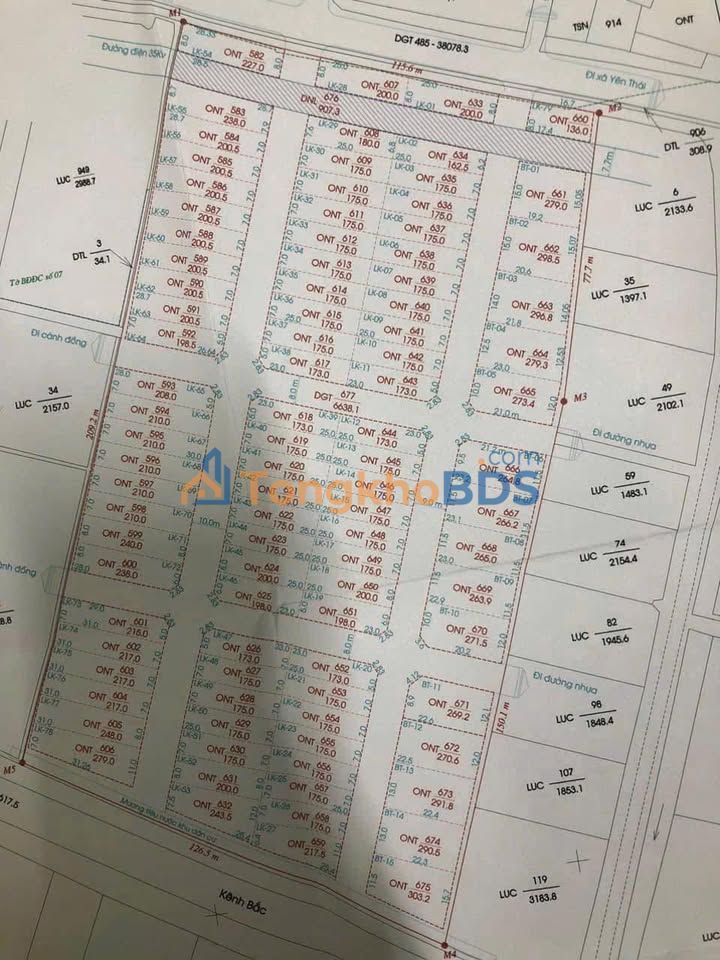 Đất nền Yên Phong, Bắc Ninh 215m² - Hướng Đông Nam, Trục Chính